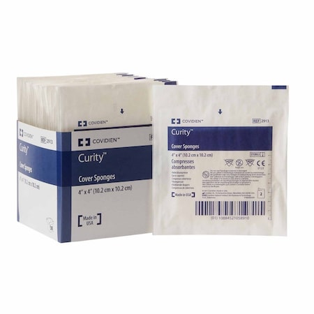 Curity Nonwoven Sponge 4 X 4 Inch, Sterile, 4-Ply Square, 50PK 2913